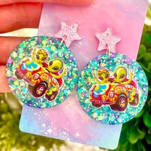 Lisa Frank Inspired Groovy Aliens Earrings